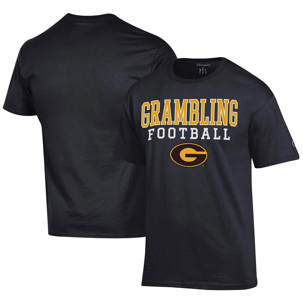 Men's Champion Black Grambling Tigers Football Jersey T-Shirt