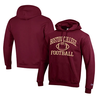 Men's Champion Maroon Boston College Eagles Football Eco Powerblend Pullover Hoodie