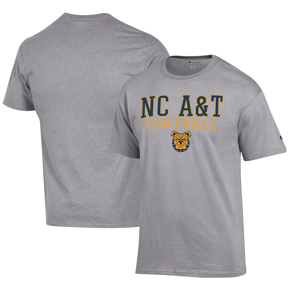Men's Champion Gray North Carolina A&T Aggies Football Jersey T-Shirt