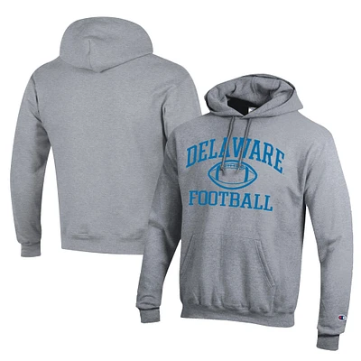 Men's Champion Gray Delaware Fightin' Blue Hens Football Eco Powerblend Pullover Hoodie