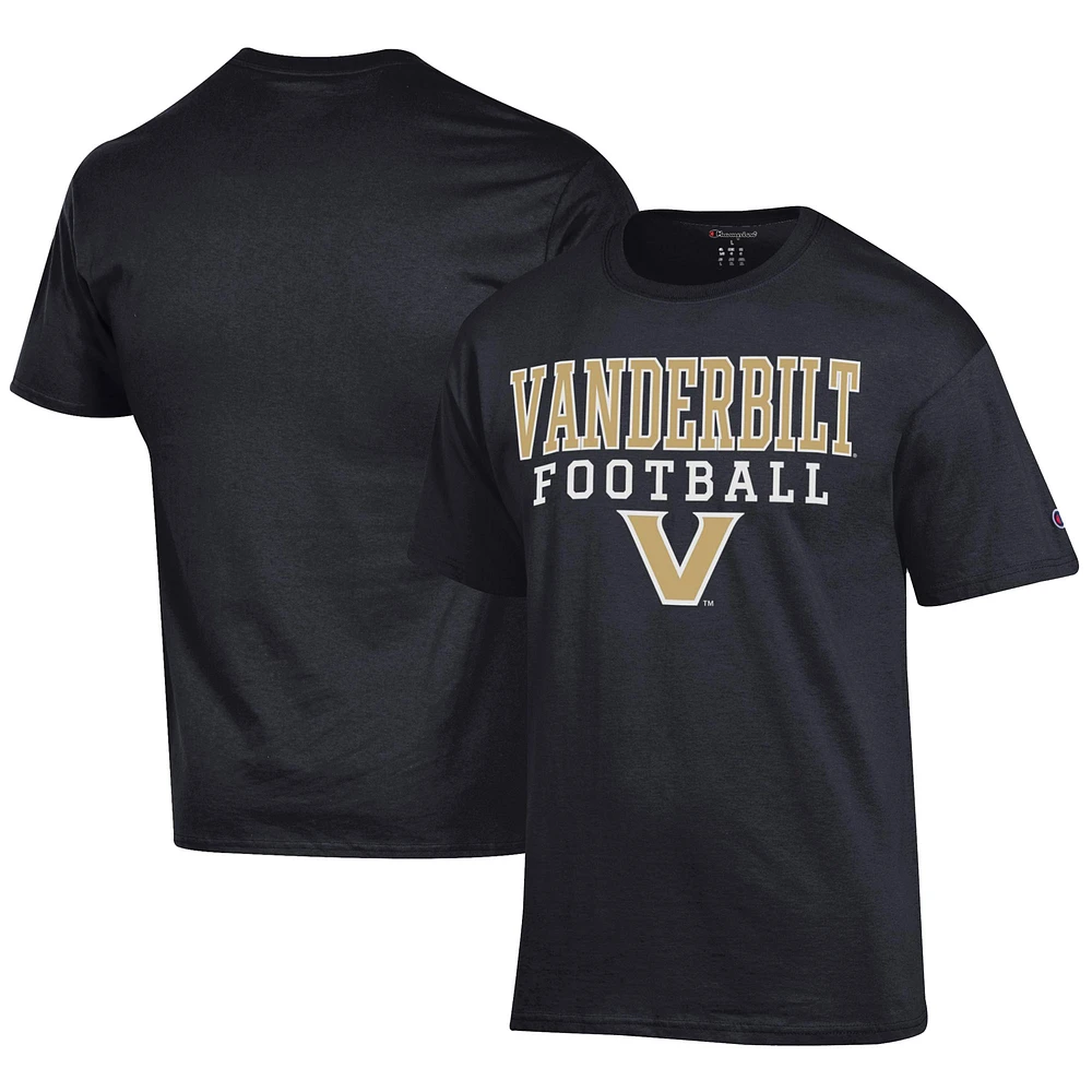 Men's Champion Black Vanderbilt Commodores Football Jersey T-Shirt