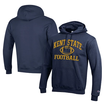 Men's Champion Navy Kent State Golden Flashes Football Eco Powerblend Pullover Hoodie