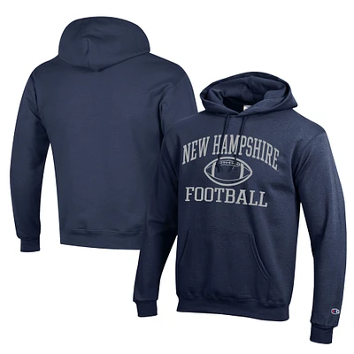 Men's Champion Navy New Hampshire Wildcats Football Eco Powerblend Pullover Hoodie