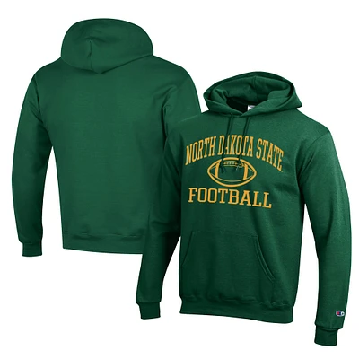 Men's Champion Green NDSU Bison Football Eco Powerblend Pullover Hoodie