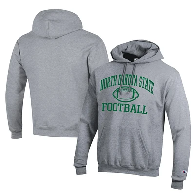 Men's Champion Gray NDSU Bison Football Eco Powerblend Pullover Hoodie