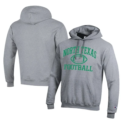 Men's Champion Gray North Texas Mean Green Football Eco Powerblend Pullover Hoodie