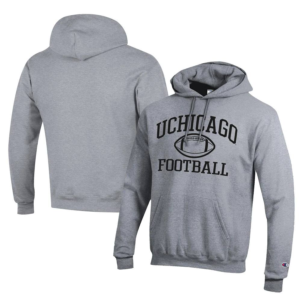 Men's Champion Gray UChicago Maroons Football Eco Powerblend Pullover Hoodie