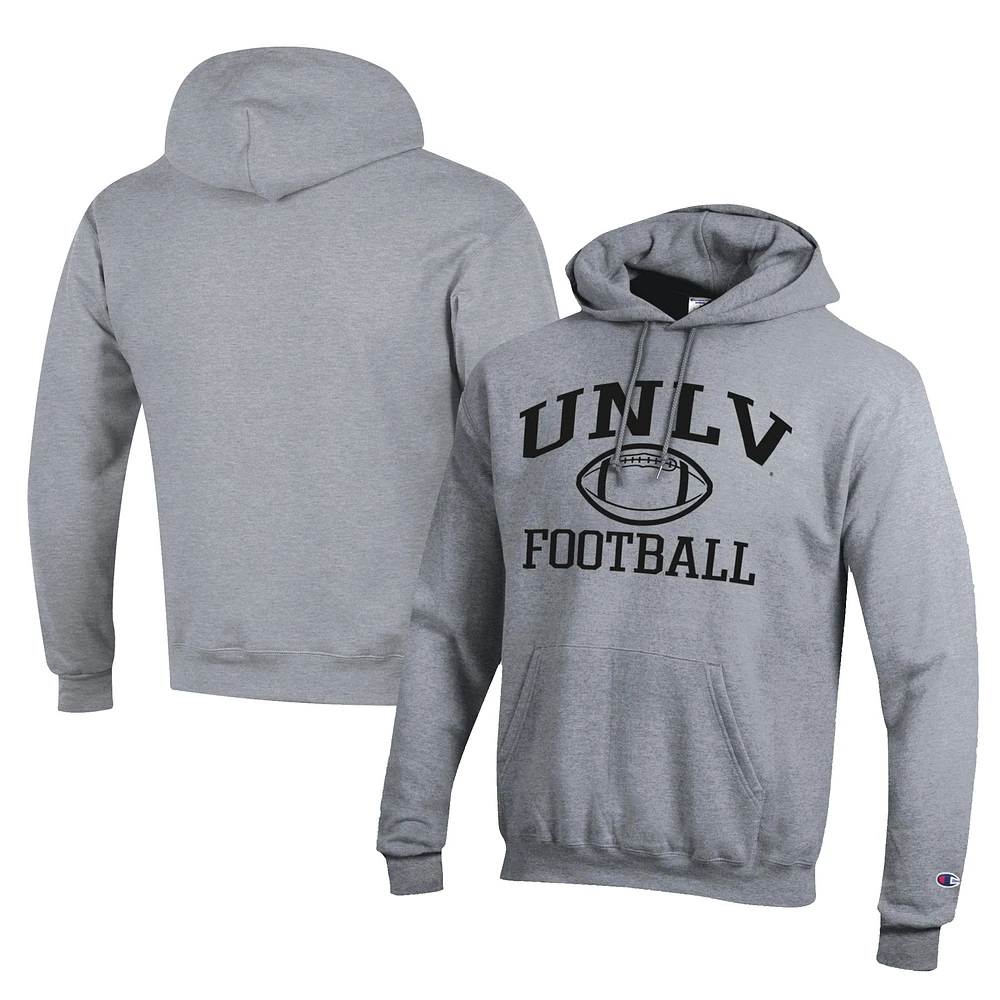 Men's Champion Gray UNLV Rebels Football Eco Powerblend Pullover Hoodie
