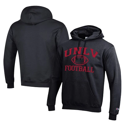 Men's Champion Black UNLV Rebels Football Eco Powerblend Pullover Hoodie