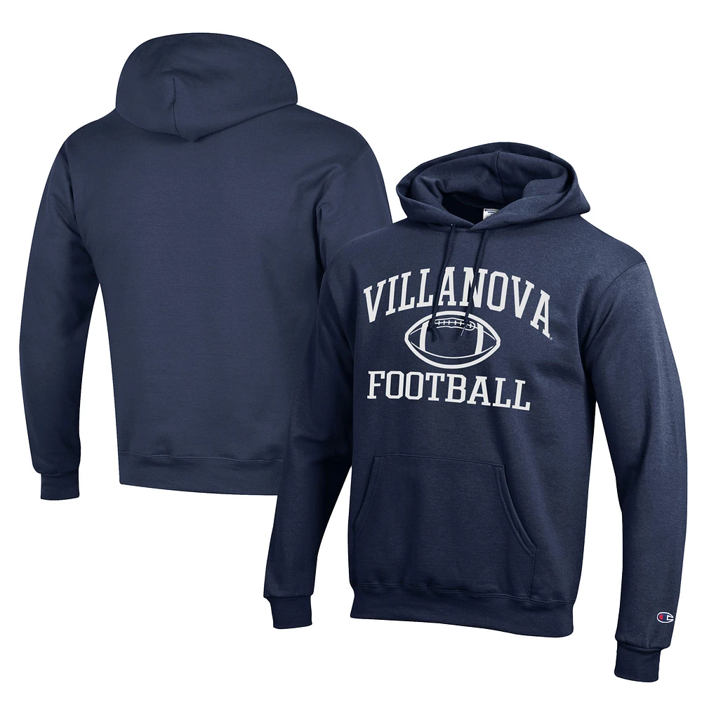 Men's Champion Navy Villanova Wildcats Football Eco Powerblend Pullover Hoodie