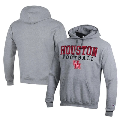 Men's Champion Gray Houston Cougars Football Eco Powerblend Pullover Hoodie