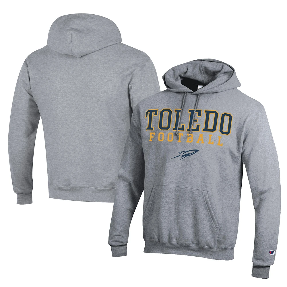 Men's Champion Gray Toledo Rockets Football Eco Powerblend Pullover Hoodie