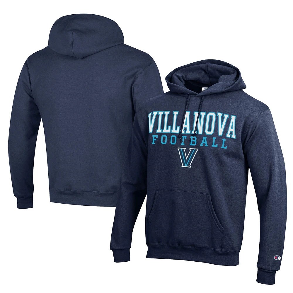 Men's Champion Navy Villanova Wildcats Football Eco Powerblend Pullover Hoodie