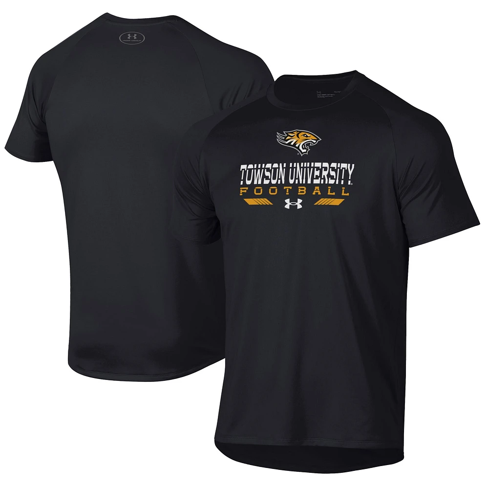 Men's Under Armour Black Towson Tigers Football Tech T-Shirt