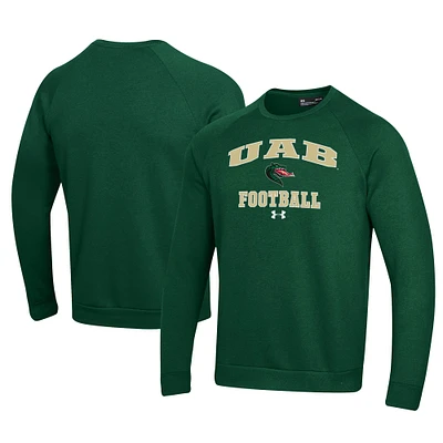 Men's Under Armour Green UAB Blazers Football All Day Fleece Pullover Sweatshirt