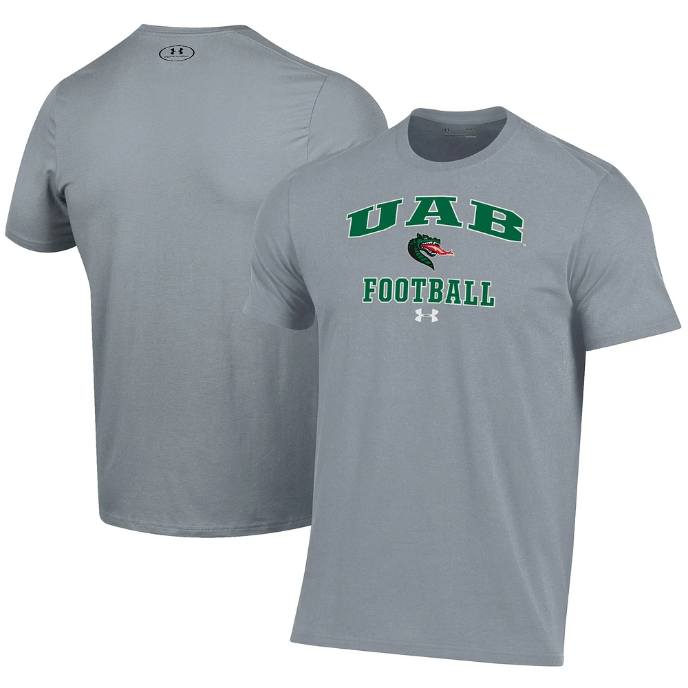 Men's Under Armour Gray UAB Blazers Football Performance T-Shirt