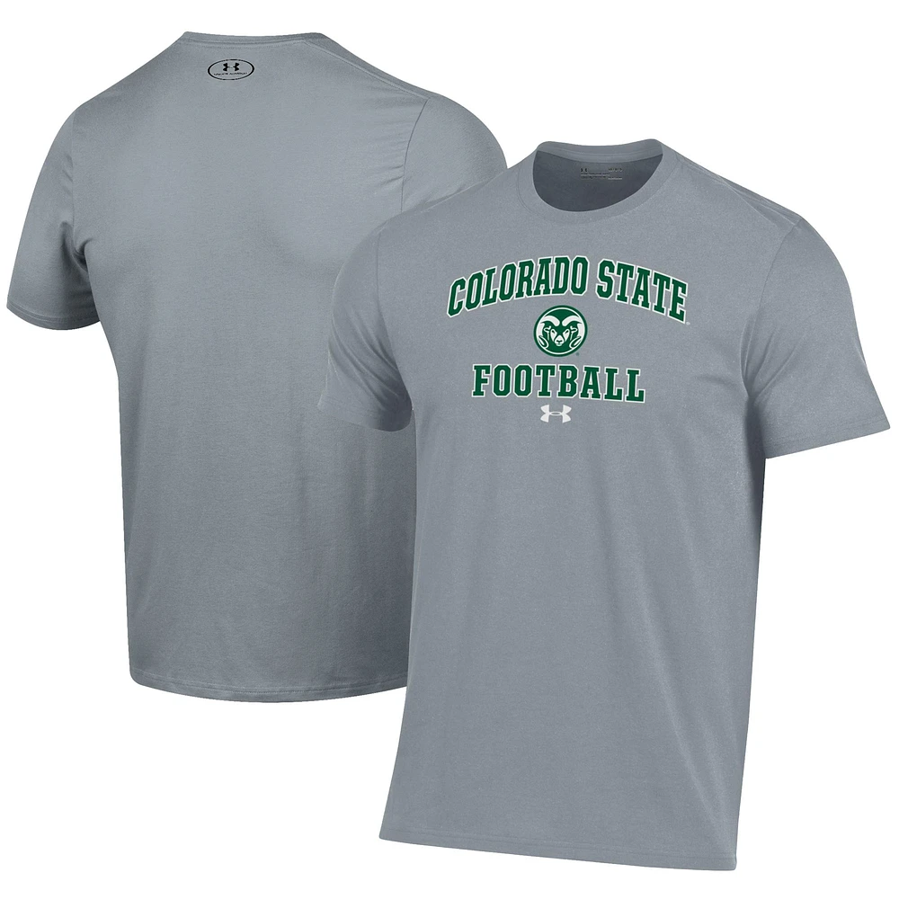 Men's Under Armour Gray Colorado State Rams Football Performance T-Shirt