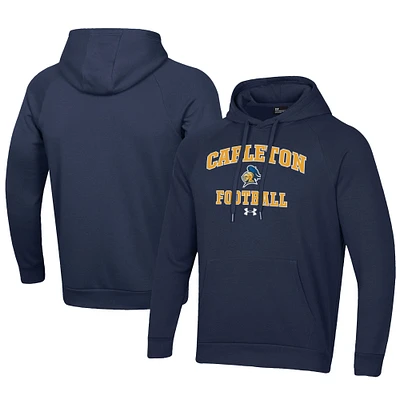 Men's Under Armour Blue Carleton Knights Football All Day Fleece Pullover Hoodie