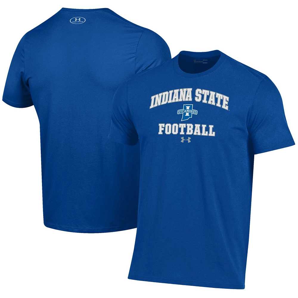 Men's Under Armour Royal Indiana State Sycamores Football Performance T-Shirt