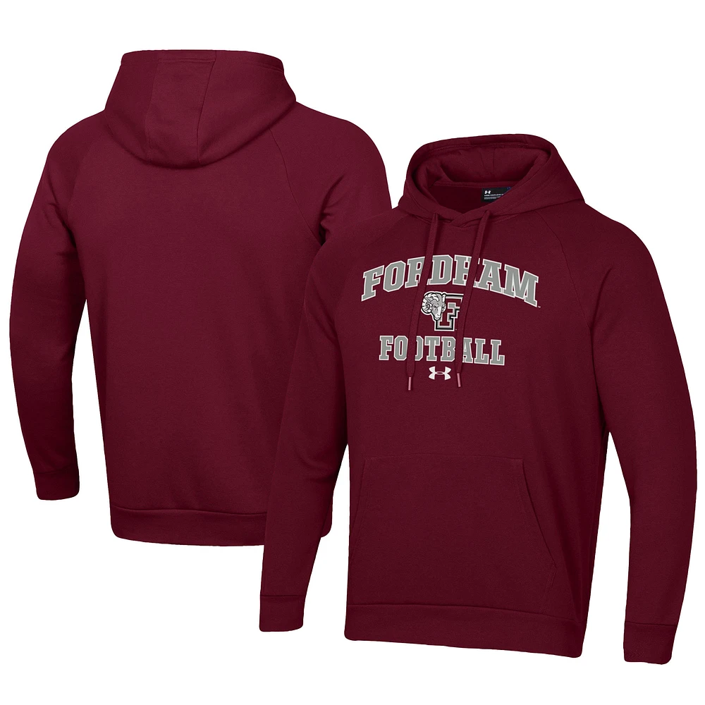 Men's Under Armour Maroon Fordham Rams Football All Day Fleece Pullover Hoodie