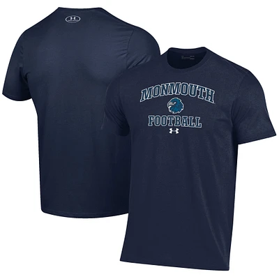 Men's Under Armour Navy Monmouth Hawks Football Performance T-Shirt