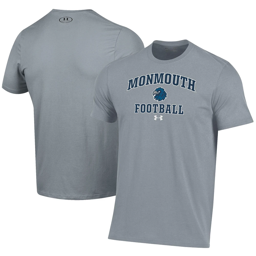 Men's Under Armour Gray Monmouth Hawks Football Performance T-Shirt