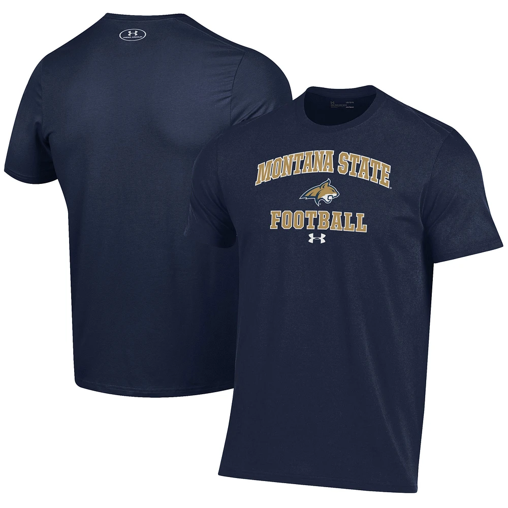 Men's Under Armour Navy Montana State Bobcats Football Performance T-Shirt