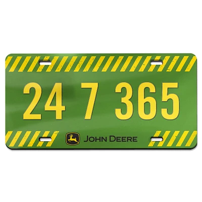 WinCraft John Deere 24/7/365 Laser Cut Acrylic License Plate
