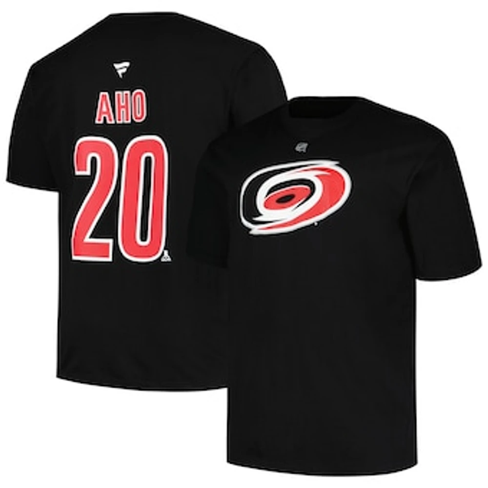 Men's Profile Sebastian Aho Black Carolina Hurricanes Big & Tall Name Number T-Shirt