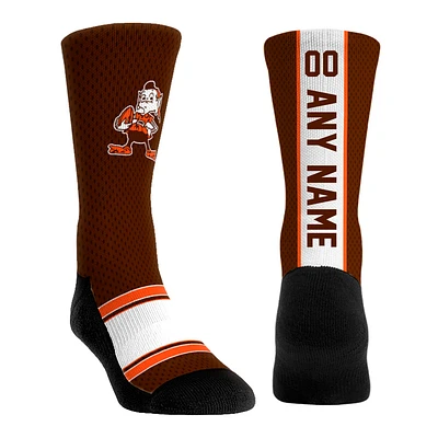 Youth Rock Em Socks Brown Cleveland Browns Throwback Jersey Custom Crew Socks