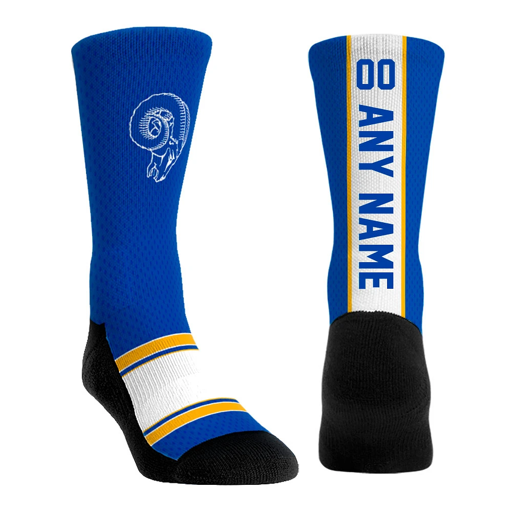 Youth Rock Em Socks Royal Los Angeles Rams Throwback Jersey Custom Crew Socks