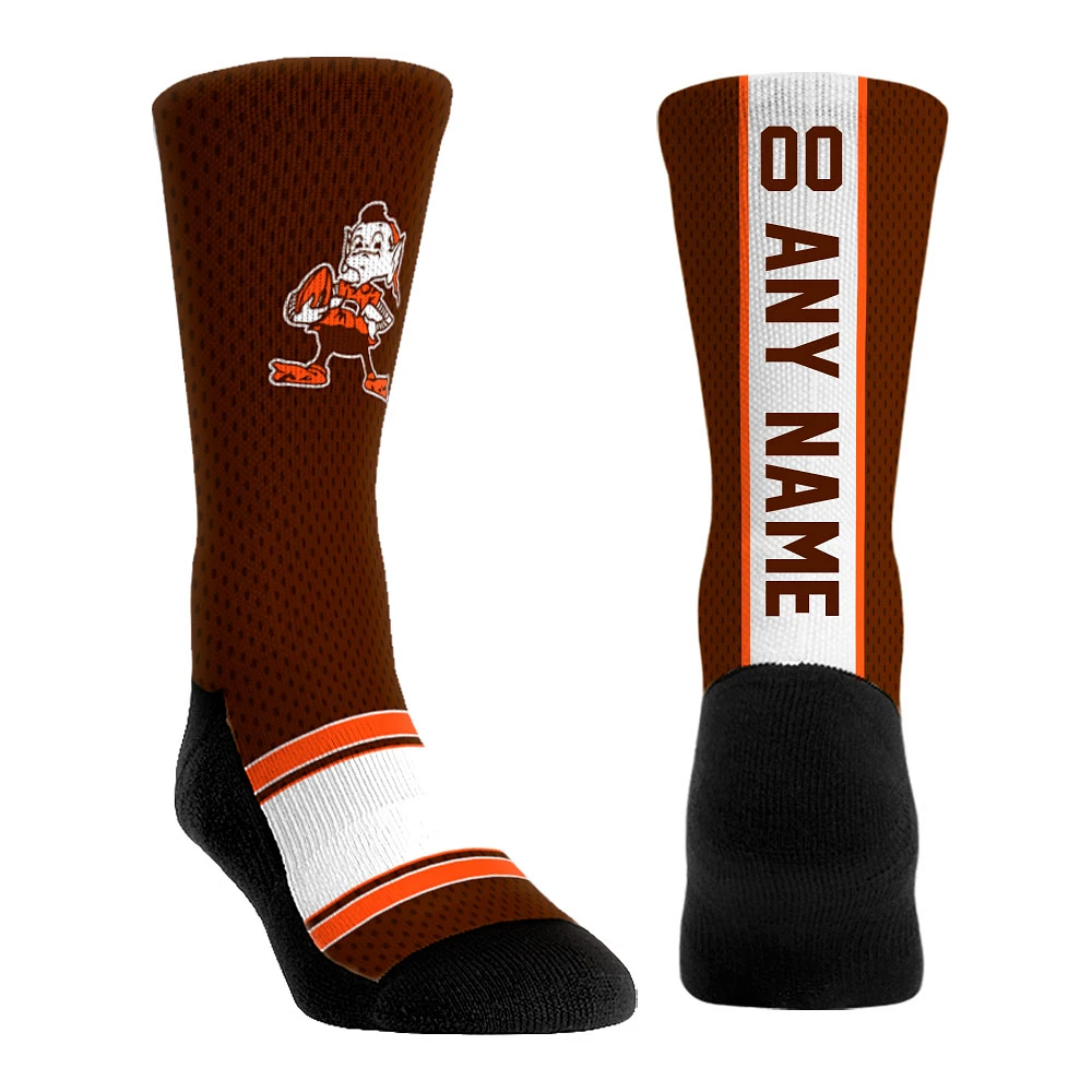 Unisex Rock Em Socks Brown Cleveland Browns Throwback Jersey Custom Crew