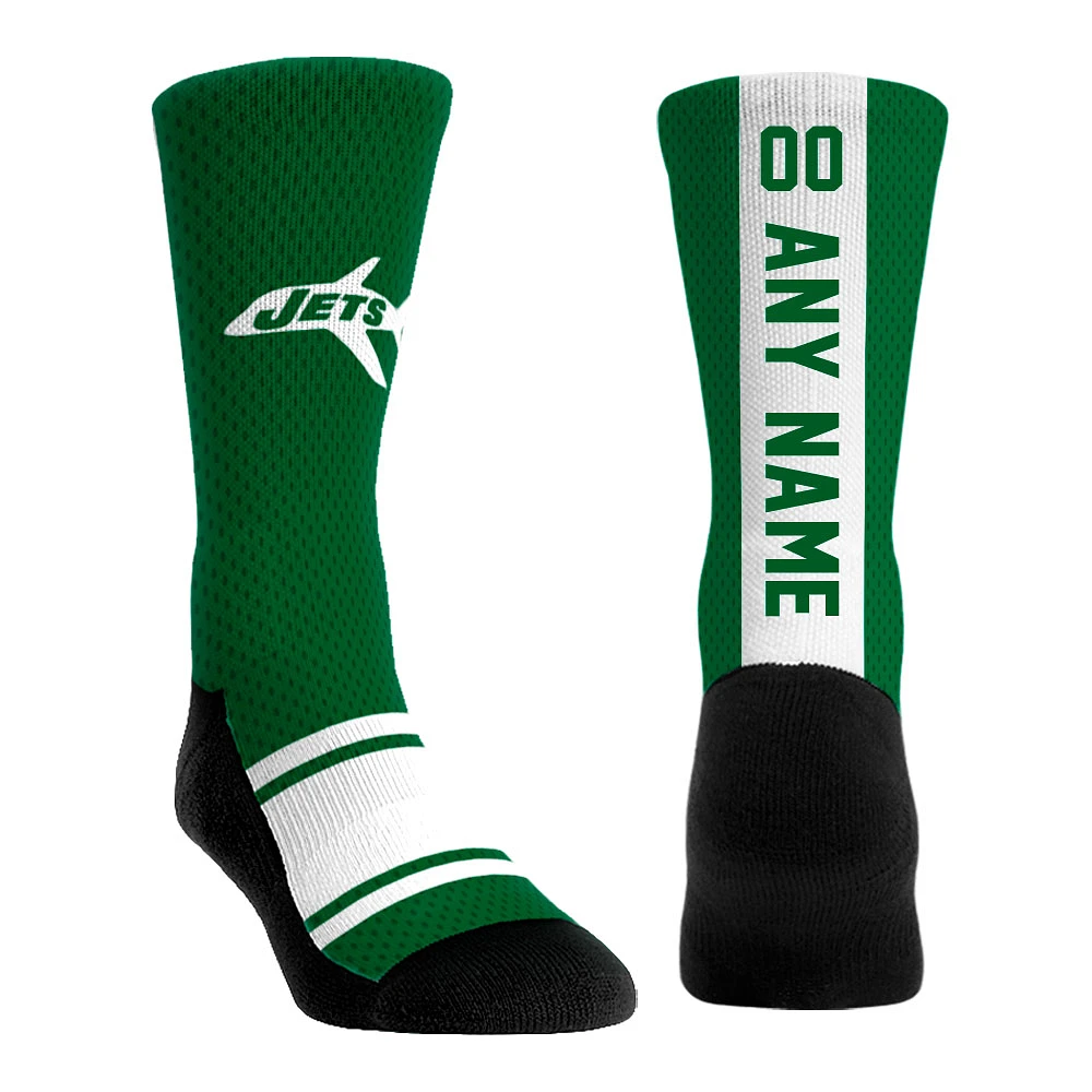 Unisex Rock Em Socks Kelly Green New York Jets Throwback Jersey Custom Crew