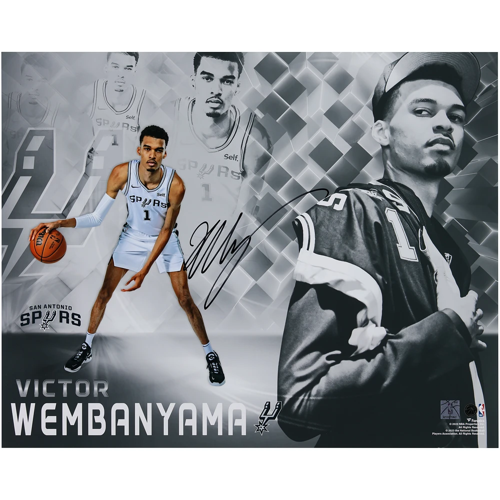 Victor Wembanyama San Antonio Spurs Autographed 16" x 20" 2023 NBA Draft Collage Photograph