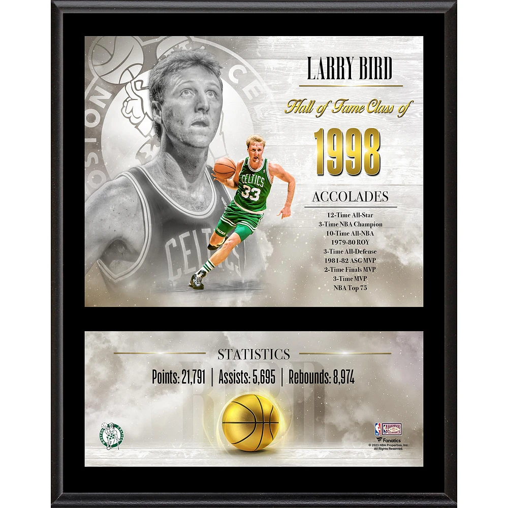 Larry Bird Boston Celtics 12" x 15" Hardwood Classic Sublimated Player Plaque
