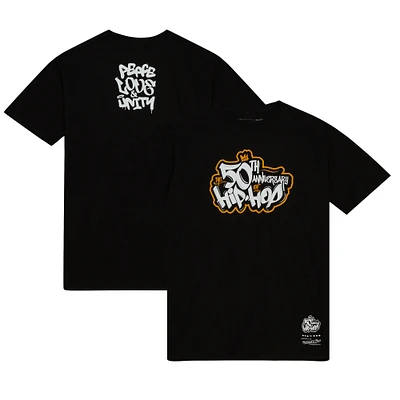 Unisex Mitchell & Ness Black 50th Anniversary of Hip-Hop Logo T-Shirt