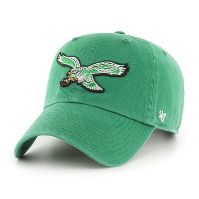 Men's '47 Kelly Green Philadelphia Eagles Legacy Clean Up Adjustable Hat