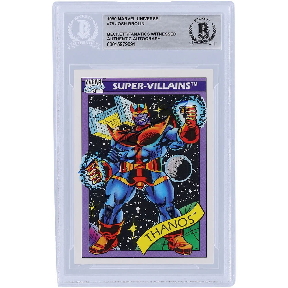 Josh Brolin Autographed 1990 Impel Marvel Universe I Thanos #79 Beckett Fanatics Witnessed Authenticated Card