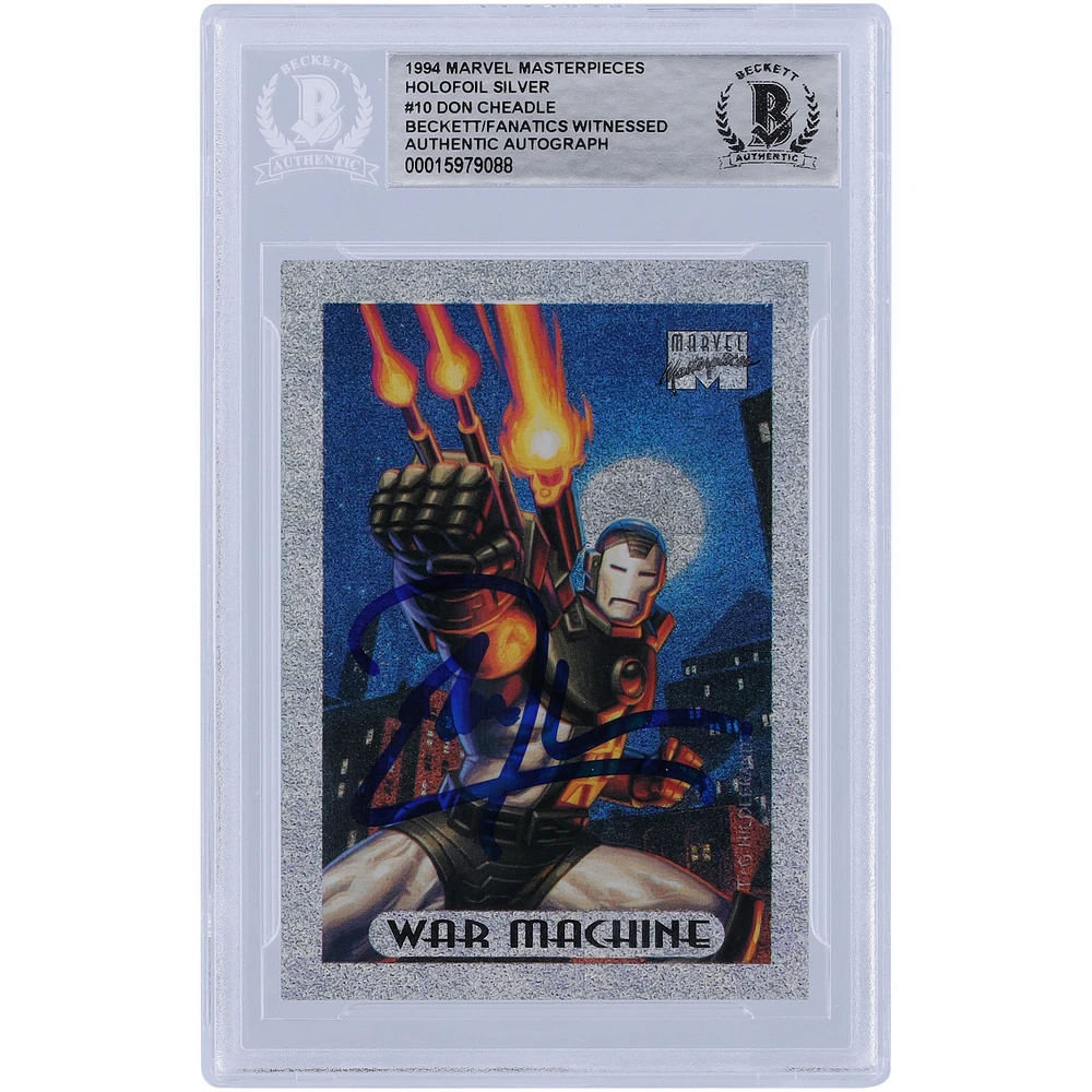 Don Cheadle Autographed 1994 Marvel Masterpieces War Machine Holofoil Silver #10 Beckett Fanatics Witnessed Authenticated Card