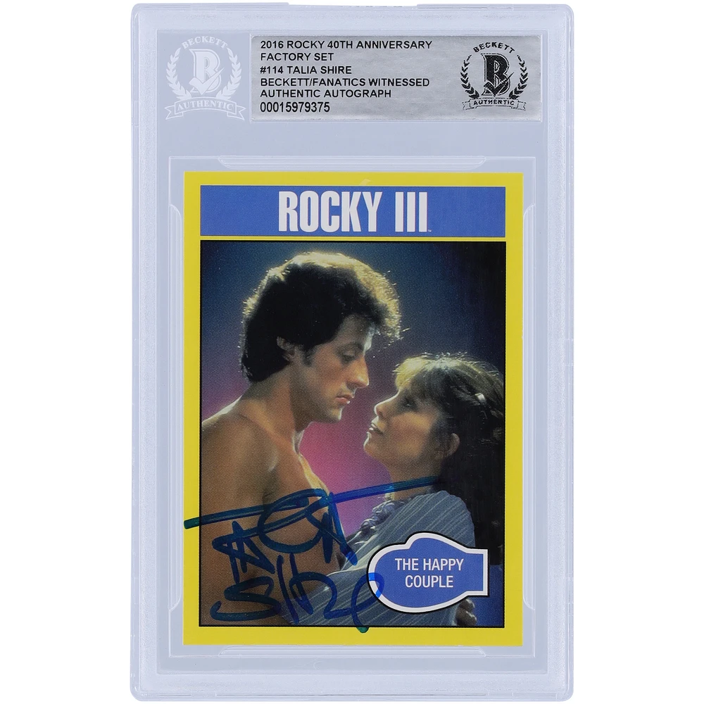 Talia Shire Autographed 2016 Topps Rocky III 40th Anniversary Factory Set #114 Beckett Fanatics Witnessed Authenticated Card