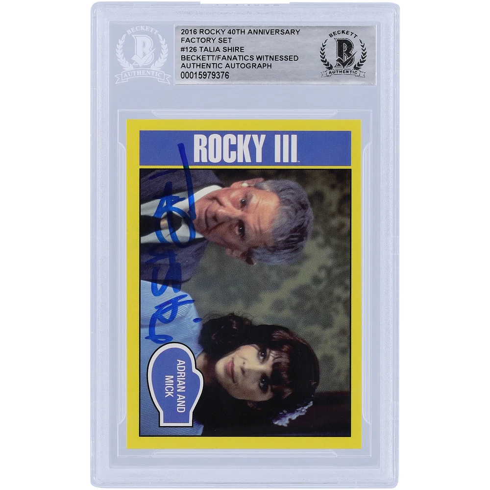 Talia Shire Autographed 2016 Topps Rocky III 40th Anniversary Factory Set #126 Beckett Fanatics Witnessed Authenticated Card