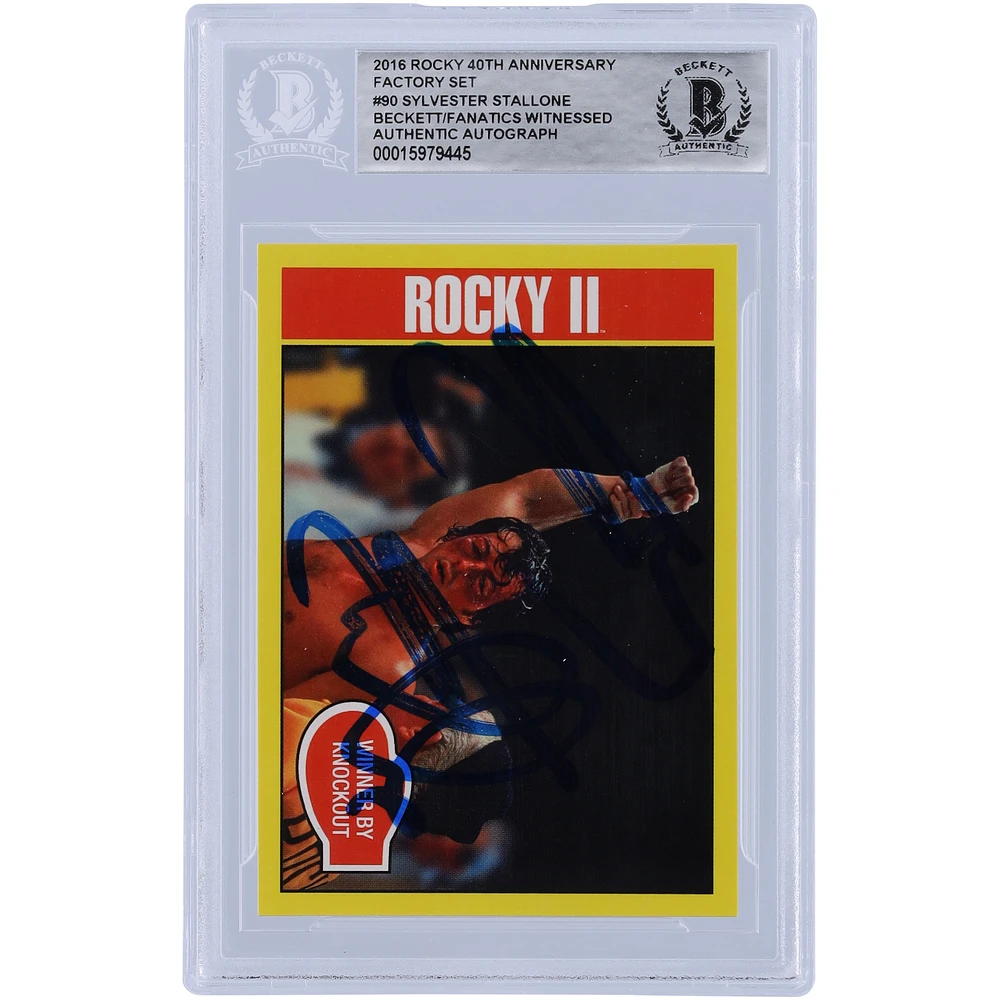 Sylvester Stallone Rocky II Autographed 2016 Topps Rocky 40th Anniversary Factory Set #90 Beckett Fanatics Witnessed Authenticated Card
