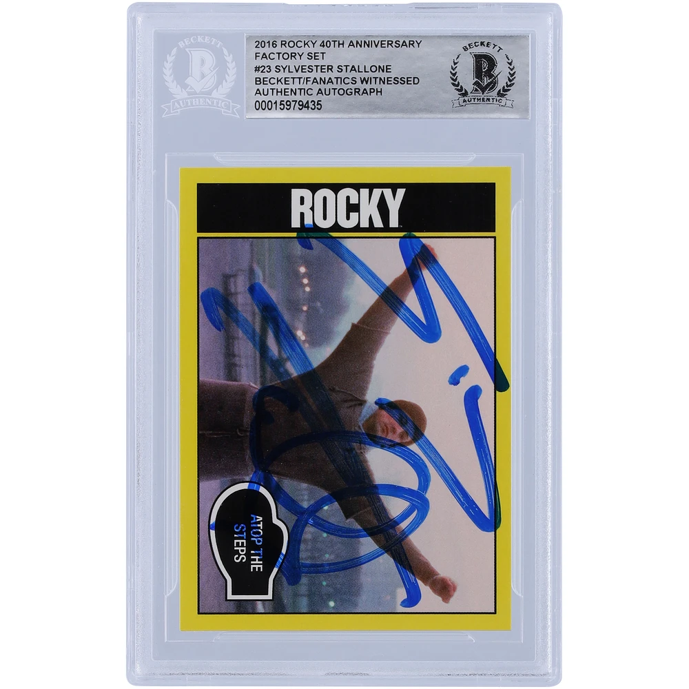Sylvester Stallone Rocky Autographed 2016 Topps Rocky 40th Anniversary Factory Set #23 Beckett Fanatics Witnessed Authenticated Card