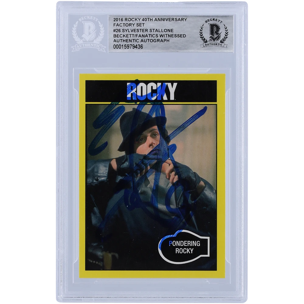 Sylvester Stallone Rocky Autographed 2016 Topps Rocky 40th Anniversary Factory Set #26 Beckett Fanatics Witnessed Authenticated Card