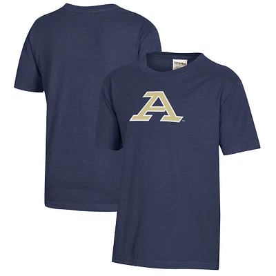 Youth  Heather Navy Akron Zips Logo Comfort Wash T-Shirt