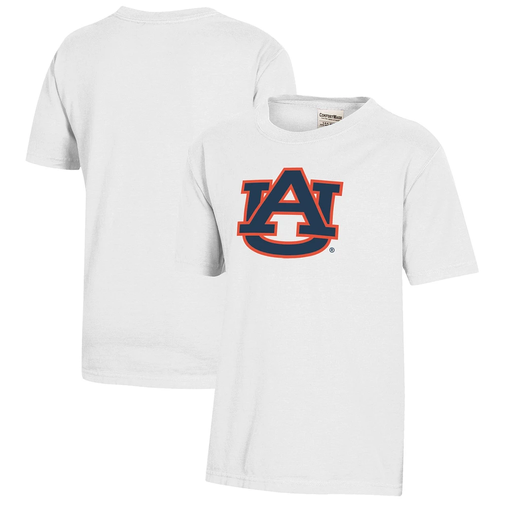 Youth White Auburn Tigers Logo Comfort Wash T-Shirt