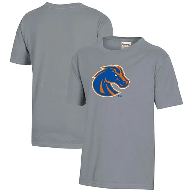 Youth Gray Boise State Broncos Logo Comfort Wash T-Shirt