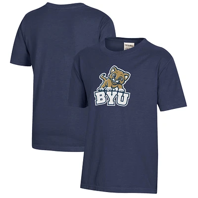 Youth Heather Navy BYU Cougars Logo Comfort Wash T-Shirt