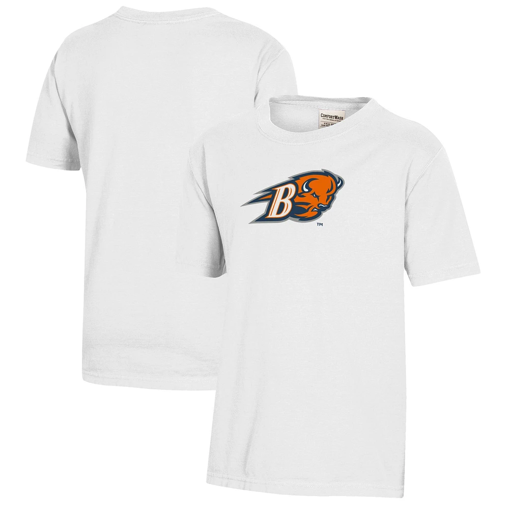 Youth White Bucknell Bison Logo Comfort Wash T-Shirt