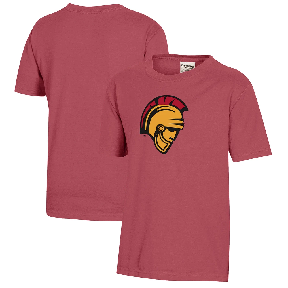 Youth Crimson Cal State Stanislaus Warriors Logo Comfort Wash T-Shirt